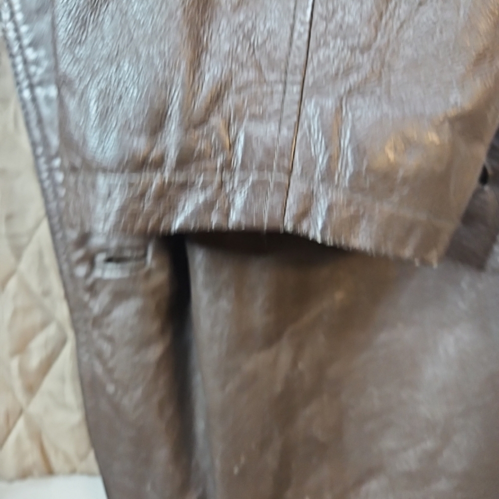 HABAND Executive Division Men's XL Brown 100% Leather Coat Jacket Buttons Cozy - Picture 6 of 16